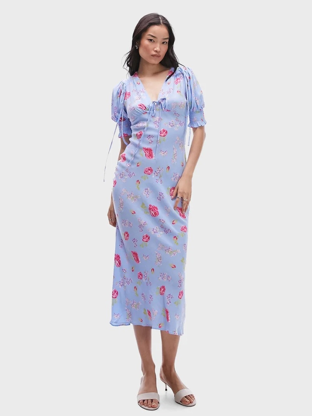 TOPSHOP floral print midi dress